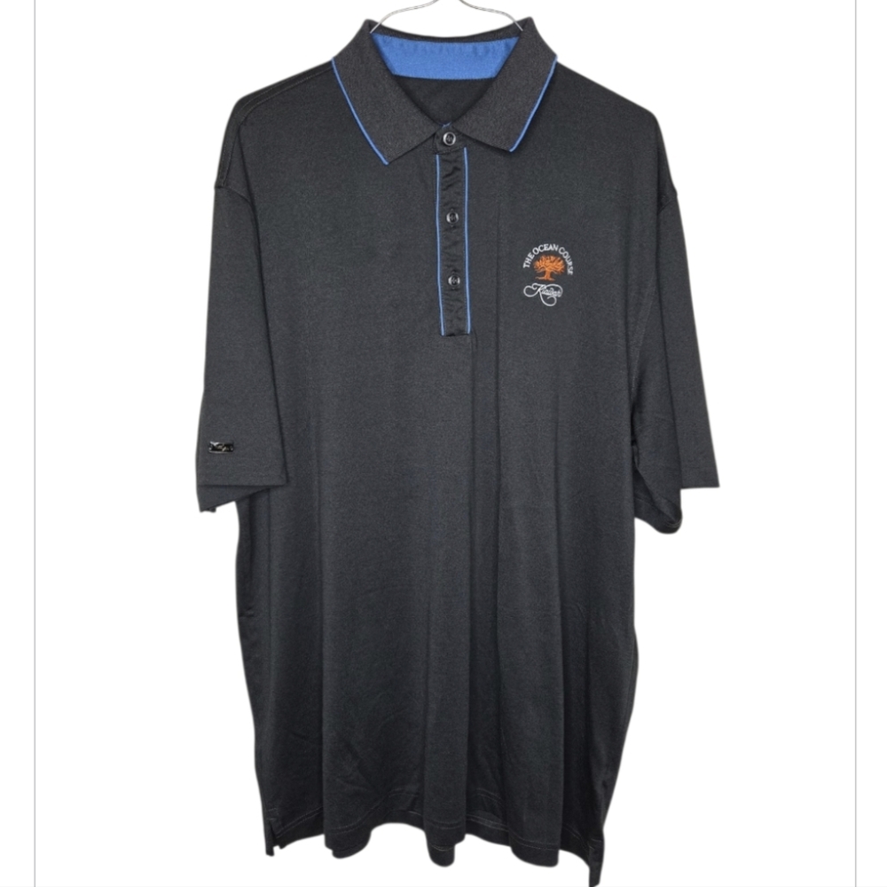 Greg Norman Play Dry The Ocean Course Kiawah SC Gray Polo Shirt Size XL